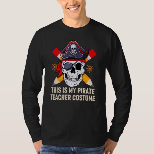 This is My Pirate Teacher Costume Jolly Roger Hall T-Shirt (Vorderseite)