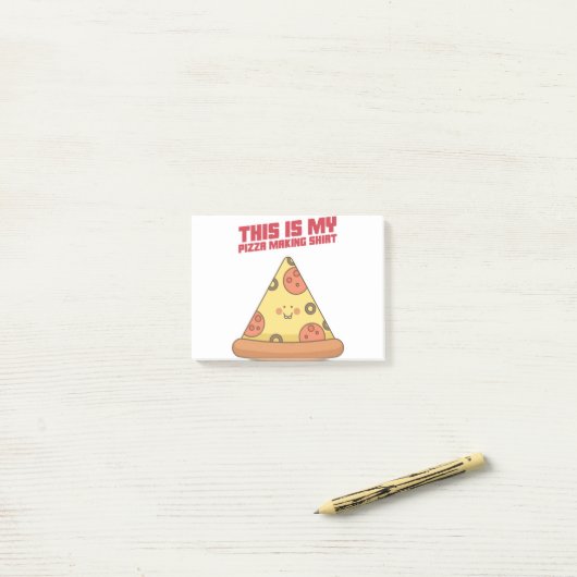 This is My Pizza Making Shirt Heart Post-it Klebezettel (Auf Schreibtisch)