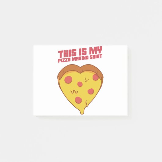 This is My Pizza Making Shirt Heart Post-it Klebezettel (Vorderseite)
