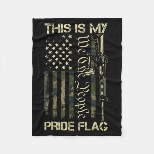 This Is My Pride Flag Gun Camouflage Usa American Fleecedecke (Vorderseite)