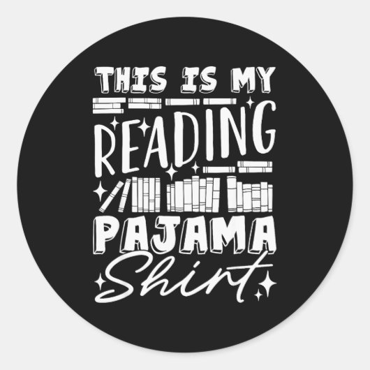 This Is My Reading Pajama Bedtime Reading Funny  Runder Aufkleber (Vorderseite)