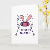 This is my Ski Suit Skiing Rabbit with ski poles Karte (Gelbe Blume)