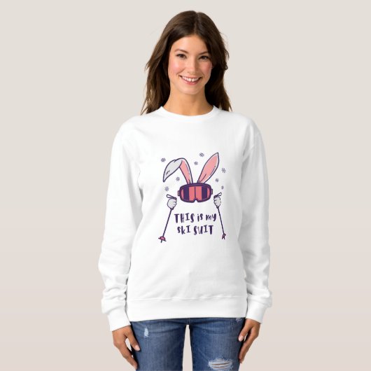 This is my Ski Suit Skiing Rabbit with ski poles Sweatshirt (Vorne ganz)