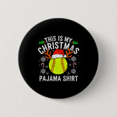 This Is My Softball Christmas Pajama Shirt Srt Men Button (Vorderseite)