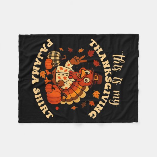 This Is My Thanksgiving Pajama Matching Family Tha Fleecedecke (Vorderseite (Horizontal))