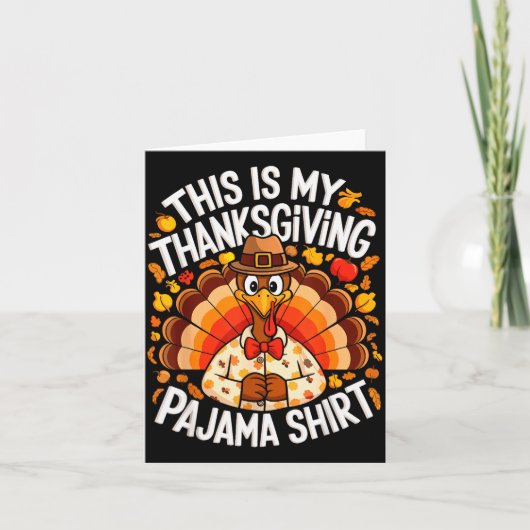 This Is My Thanksgiving Pajama Shirt Adult Kid Men Karte (Vorderseite)