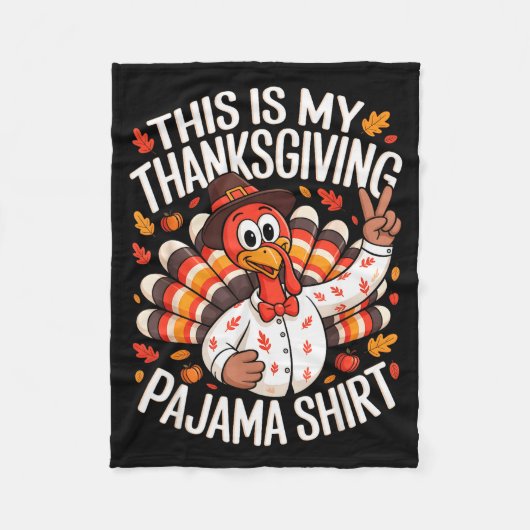 This Is My Thanksgiving Pajama Shirt Pjs Adult Kid Fleecedecke (Vorderseite)