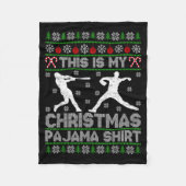 This Is My Ugly Christmas Pajama Baseball Funny Wi Fleecedecke (Vorderseite)