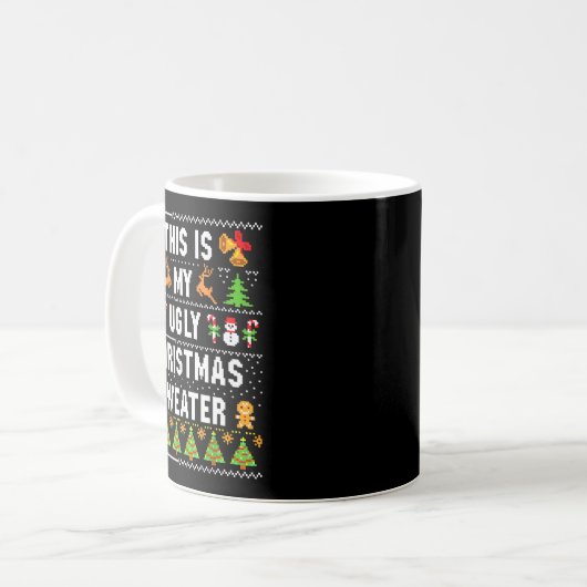 This Is My Ugly Sweater Funny Christmas Short Slee Kaffeetasse (Vorderseite Links)