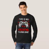 This Is My Valentine Pajama Gamer Heart Controller T-Shirt (Vorne ganz)