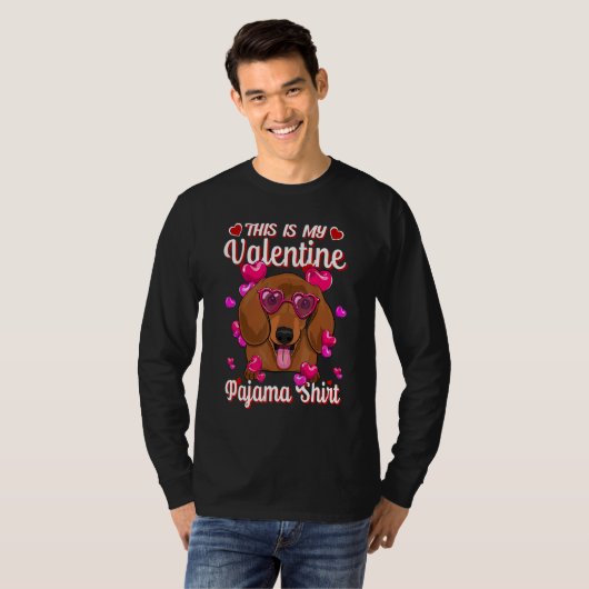This Is My Valentine Pajama Shirt Dachshund Lovers (Vorne ganz)