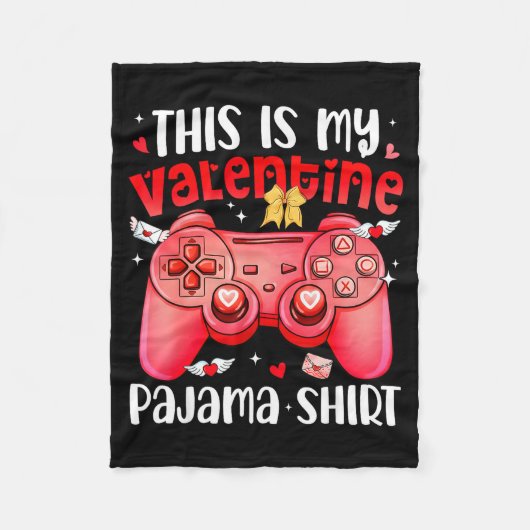 This Is My Valentine Pajama Video Games Gamer Boy Fleecedecke (Vorderseite)