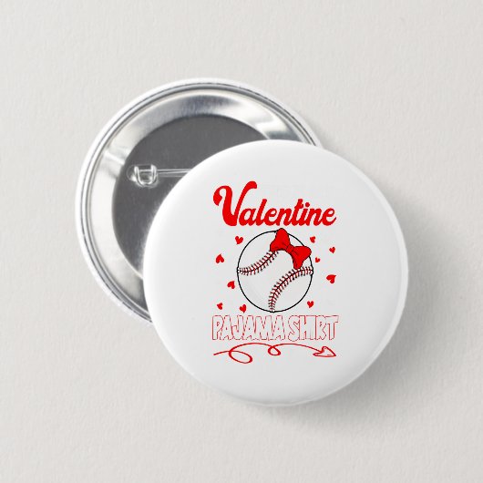 This Is My Valentines Baseball Pajama For Kids Boy Button (Vorne & Hinten)
