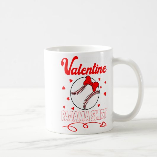 This Is My Valentines Baseball Pajama For Kids Boy Kaffeetasse (Rechts)