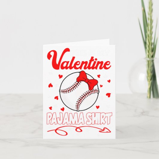 This Is My Valentines Baseball Pajama For Kids Boy Karte (Vorderseite)