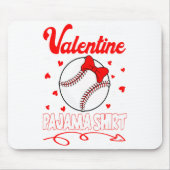 This Is My Valentines Baseball Pajama For Kids Boy Mousepad (Vorne)