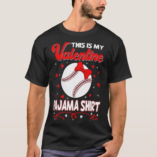 This Is My Valentines Baseball Pajama For Kids Boy T-Shirt (Vorderseite)