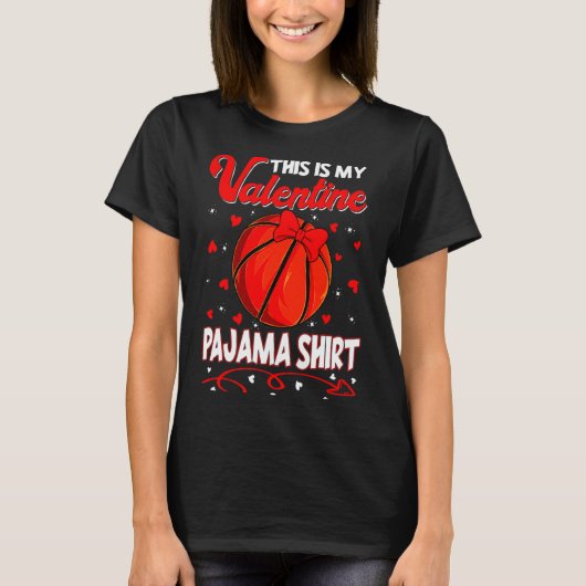This Is My Valentines Basketball Pajama For Kids B T-Shirt (Vorderseite)