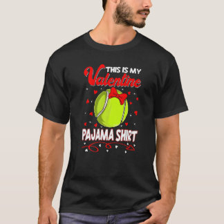 This Is My Valentines Tennis Pajama For Kids Boys T-Shirt