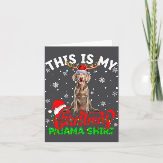 This Is My Weimaraner Dog Ugly Christmas Pajama Sw Karte (Vorderseite)