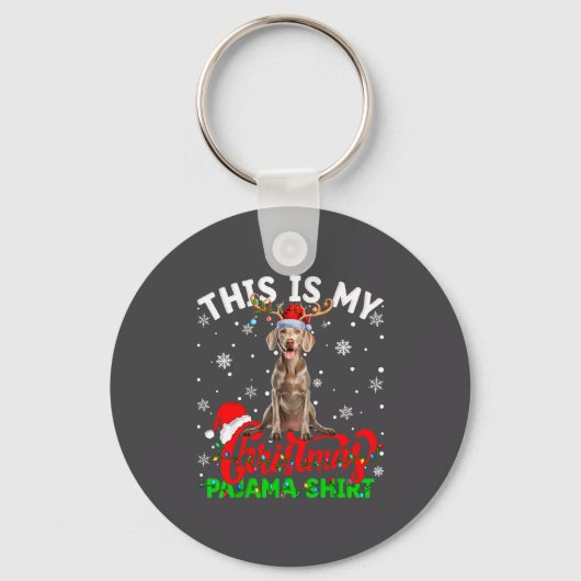 This Is My Weimaraner Dog Ugly Christmas Pajama Sw Schlüsselanhänger (Vorderseite)