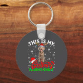 This Is My Weimaraner Dog Ugly Christmas Pajama Sw Schlüsselanhänger (Vorderseite)