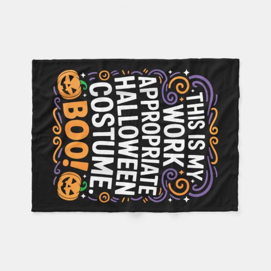 This Is My Work Appropriate Halloween Costume Boo Fleecedecke (Vorderseite (Horizontal))