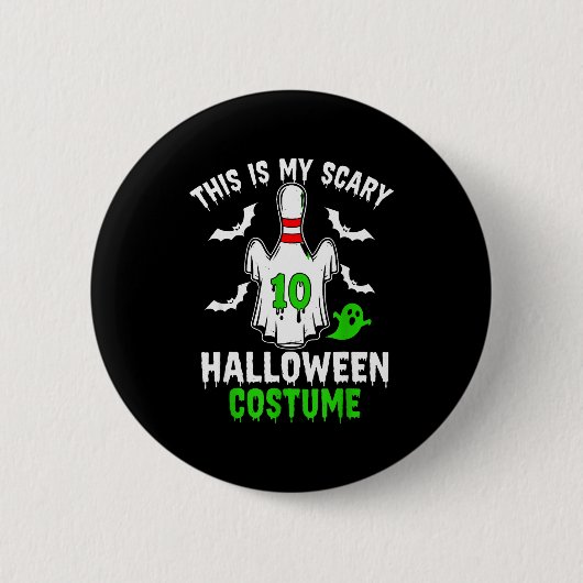 This Is My Y Halloween Costume Bowling N Ghost Sok Button (Vorderseite)