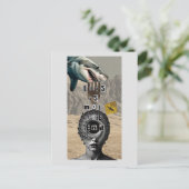 This is not the end Shark Surreal Mixed Collage Postkarte (Stehend Vorderseite)