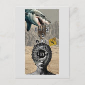 This is not the end Shark Surreal Mixed Collage Postkarte (Vorderseite)