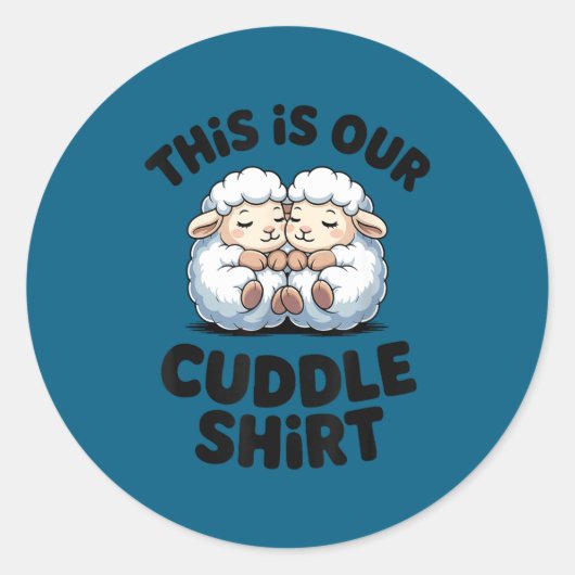 This Is Our Cuddle Shirt Cute Sheep Couple Runder Aufkleber (Vorderseite)