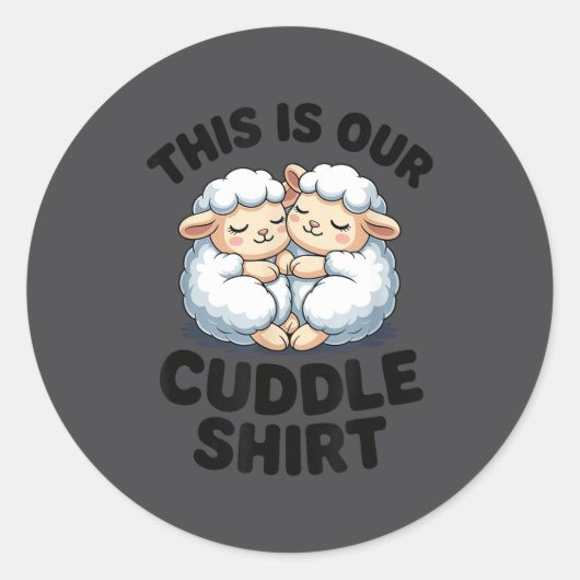 This Is Our Cuddle Shirt Cute Sheep Couple Runder Aufkleber (Vorderseite)