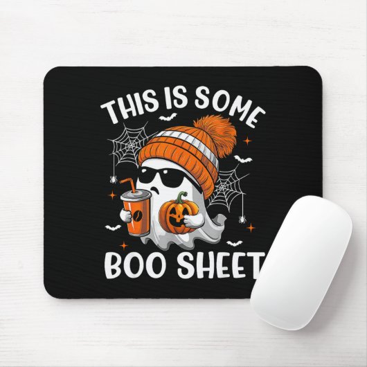 This Is Some Boo Sheet Cute Ghost Halloween Soky S Mousepad (Mit Mouse)