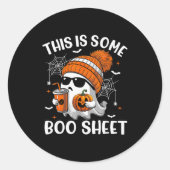 This Is Some Boo Sheet Cute Ghost Halloween Soky S Runder Aufkleber (Vorderseite)