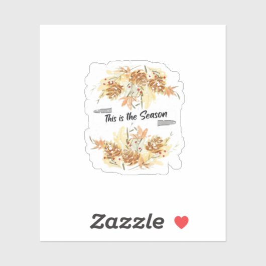 This Is The Season Pine Design Holiday Christmas C Aufkleber (Blatt)