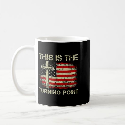 This Is The Turning Int Faith Cross Us Flag Patrio Kaffeetasse (Links)