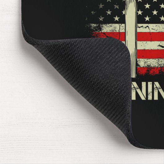 This Is The Turning Int Faith Cross Us Flag Patrio Mousepad (Ecke)