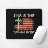 This Is The Turning Int Faith Cross Us Flag Patrio Mousepad (Mit Mouse)