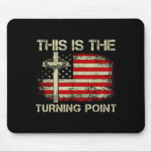This Is The Turning Int Faith Cross Us Flag Patrio Mousepad (Vorne)
