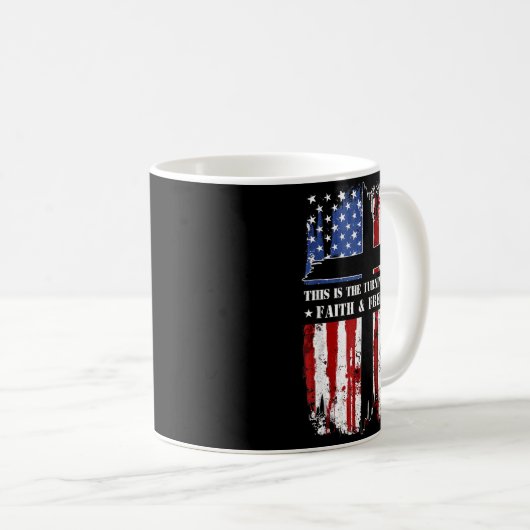 This Is The Turning Int Patriotic Christian Faith Kaffeetasse (VorderseiteRechts)