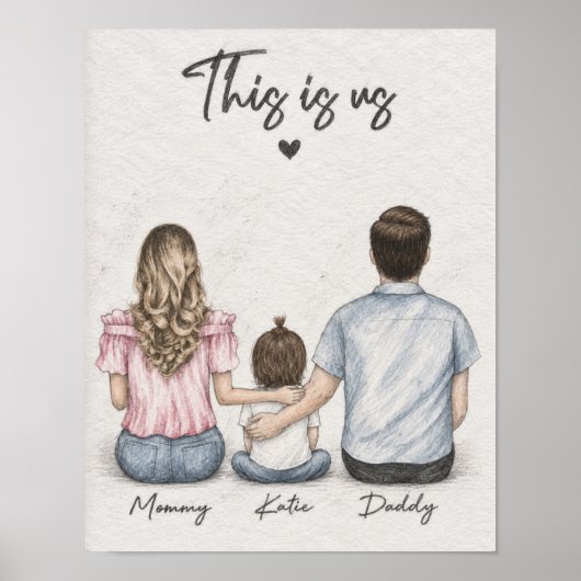 This Is Us Eltern und Kind Graphit Familienposter Poster (Vorne)