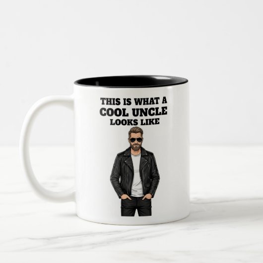This Is What a Cool Uncle Looks Like Mug Zweifarbige Tasse (Links)