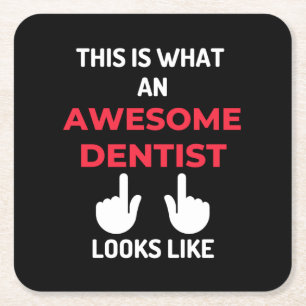 This Is What An Awesome Dentist Looks Like Rechteckiger Pappuntersetzer