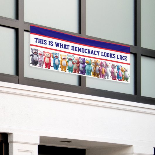 This is What Democracy Looks Like Protest Banner (Äußeres Gebäude)