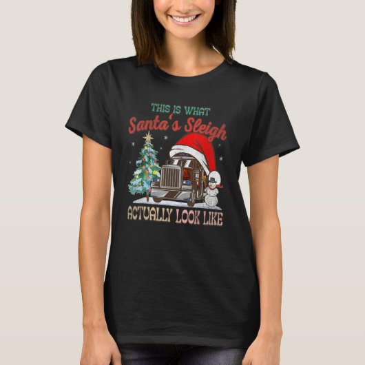 This Is What My Santa's Sleigh Firefighter Truck C T-Shirt (Vorderseite)