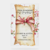 This Is Where Our Story Begins Wedding   Acrylschild (Vorderseite)