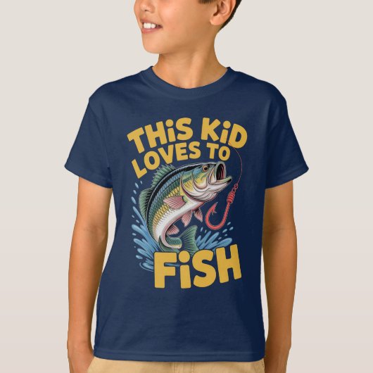 This Kid Loves to Fish Fishing Children Fisherman T-Shirt (Vorderseite)