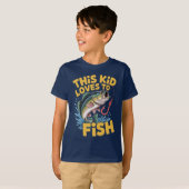 This Kid Loves to Fish Fishing Children Fisherman T-Shirt (Vorne ganz)