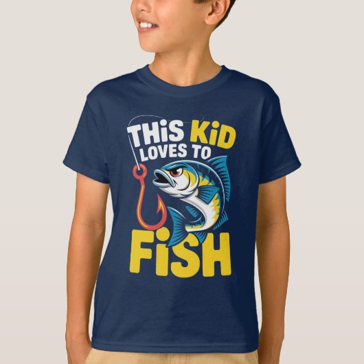 This Kid Loves to Fish Fishing Children Fisherman T-Shirt (Vorderseite)