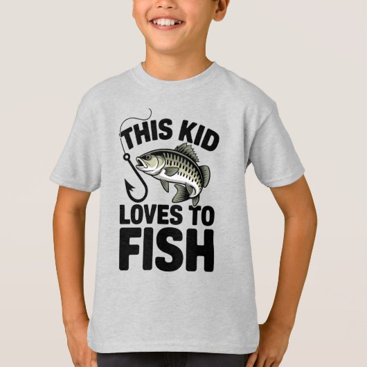 This Kid Loves to Fish Fishing Children Fisherman T-Shirt (Vorderseite)